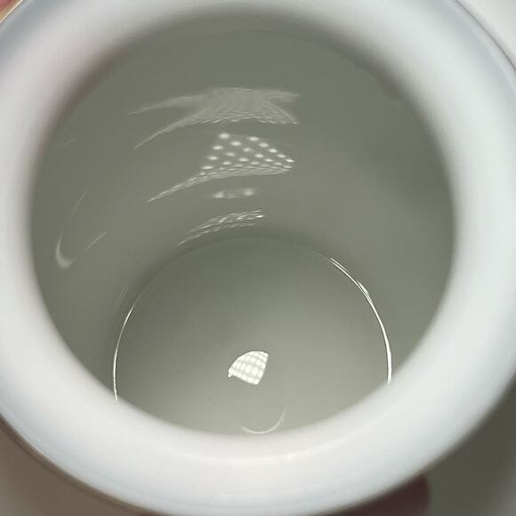 Vintage 40s DeLuxe Inc USA Signed Hand Painted Floral Vase Milk Glass - Picture 6 of 12